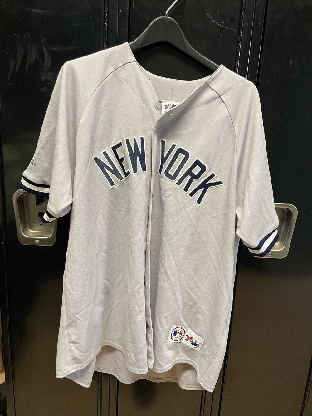 Majestic New York Clemens Baseball Jersey - Light Gray with Navy